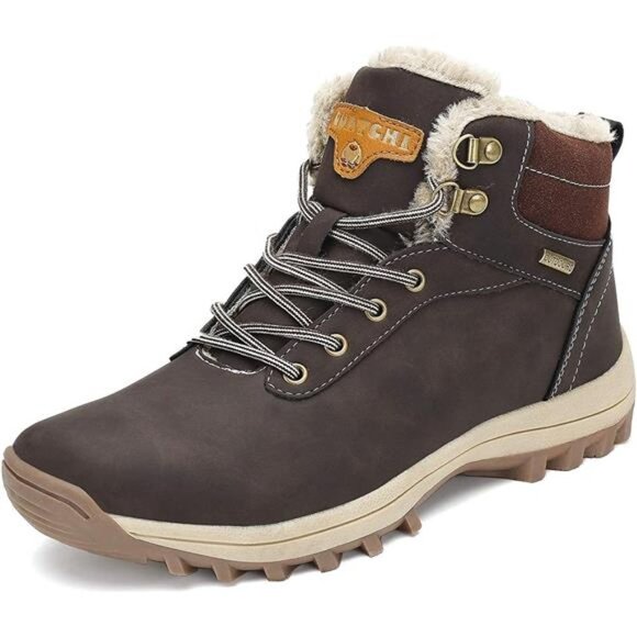 Men\'s Winter Snow Boots Warm Ankle Anti-Slip Water Resistant Hiking Walking